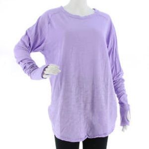 Free people lavender tee shirt with thumb holes size Medium NWT